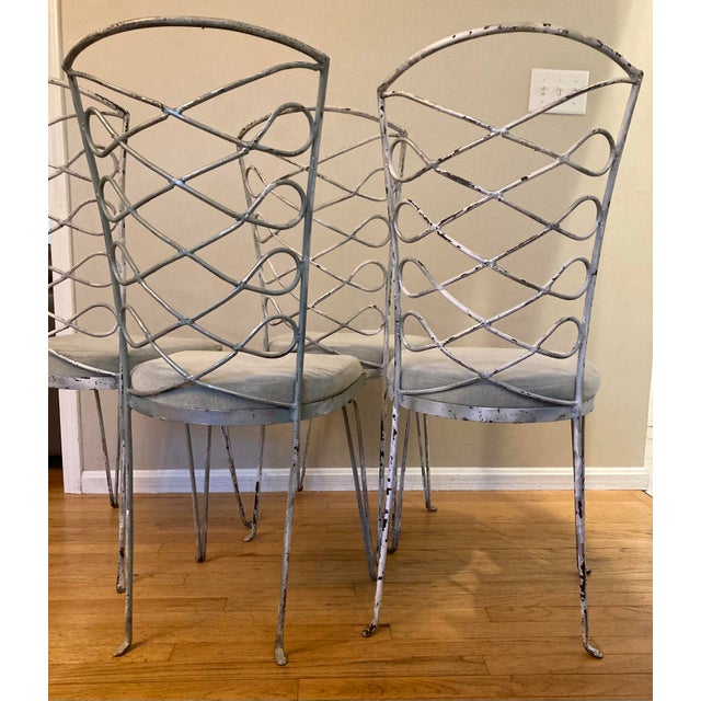 1960s Metal Chairs in the Style of René Prou, Set of 4 Paris Seating For Sale - Image 9 of 13