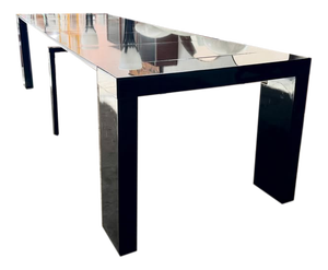 Extendable Console Table with Metal Frame and Black Lacquered Finish, 1980s