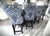 Modern Regal Blue & Ivory Damask Bohemian Lotus Flower Design Counter Stools Set of 4 For Sale - Image 4 of 10