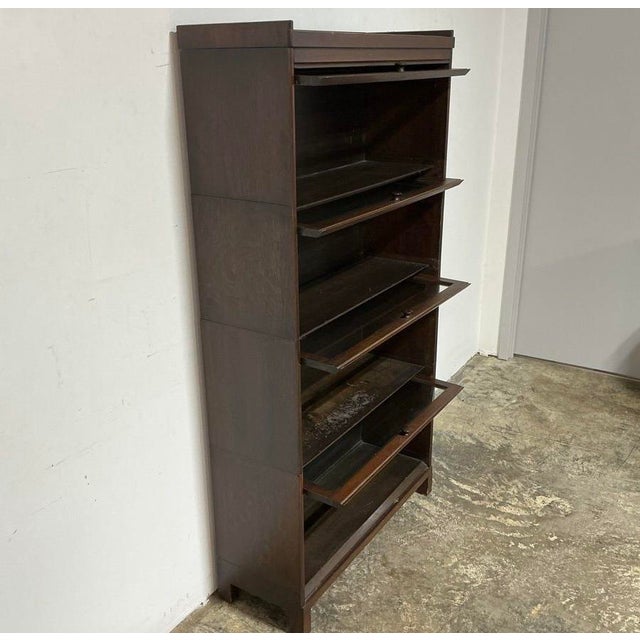 Antique Oak Barrister Bookcase With Four Glass Stacking Sections For Sale In Washington DC - Image 6 of 7