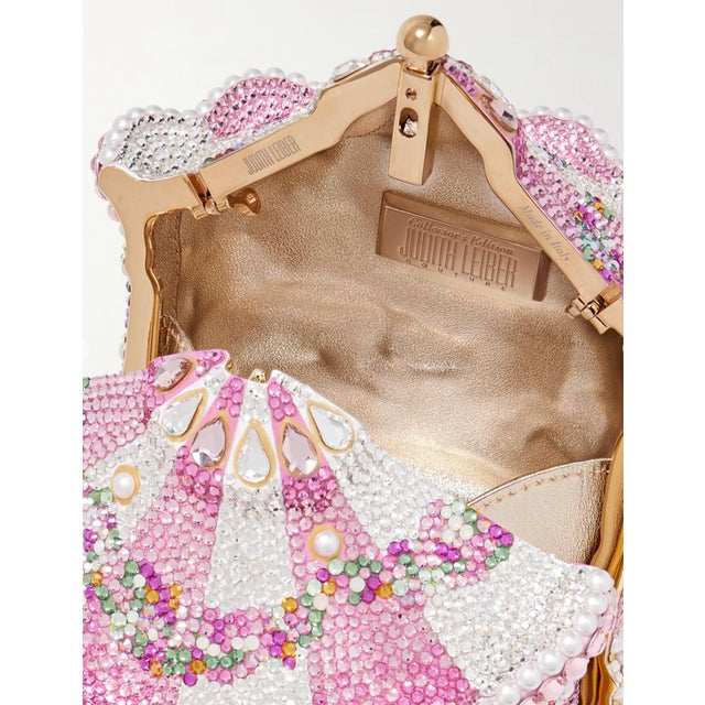Contemporary 2025 Judith Leiber Carousel Pink Ponies Crystal Minaudiere Evening Shoulder Lutchiti Bag For Sale - Image 3 of 10