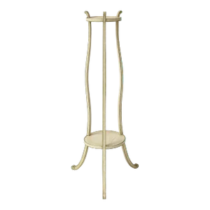 Regency White With Green Banding Torchere or Plant Stand