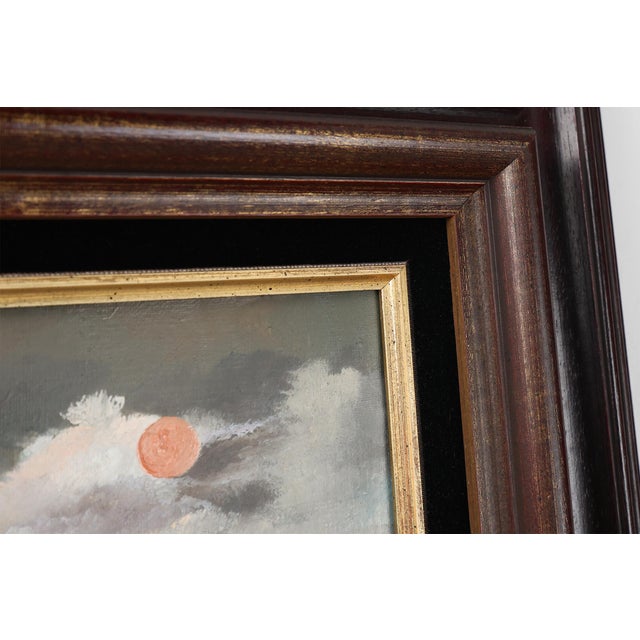 Black Landscape with Houses, 1950s, Oil on Canvas, Framed For Sale - Image 8 of 11