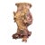 Antique Chinese Carved Soapstone Floral Vase, Sculptural High-Relief For Sale
