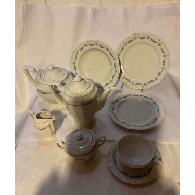 Classical Roman New 1970s Dinner & Tea Set With Blue Garland by Rosenthal - 100 Piece Set For Sale - Image 3 of 14