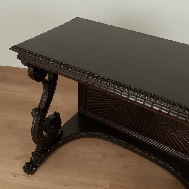 Wood Pair of Antique Anglo Indian Rosewood Console Tables For Sale - Image 7 of 18