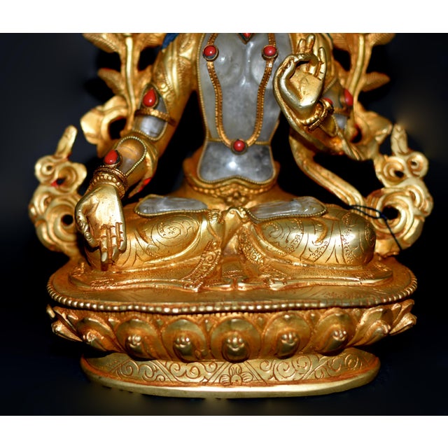 Rock Crystal White Tara Gilt Bronze Tibetan Authenticity Seal For Sale - Image 9 of 18