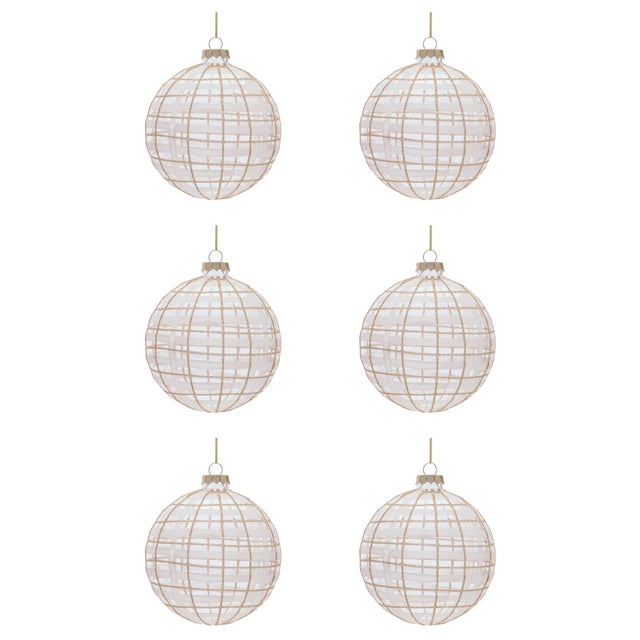 Kenneth Ludwig Chicago Glass Ball Ornament Set of 6  4" For Sale - Image 4 of 4
