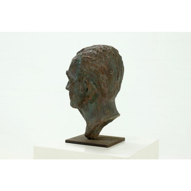 Vintage Sculpted Clay Bust, 1970s For Sale - Image 6 of 8