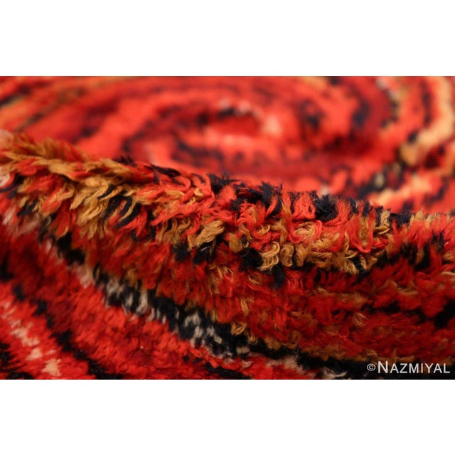 Mid 20th Century Nazmiyal Collection Red Vintage Swedish Rya Shag Deco Rug For Sale - Image 5 of 6