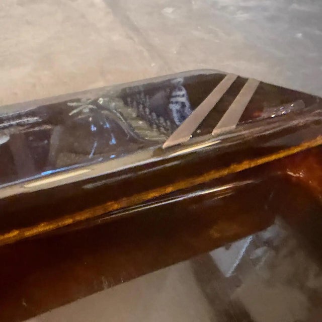 1970s Mid-Century Modern Faux Tortoiseshell Lucite Luxury Box Dior Home Style For Sale - Image 11 of 13