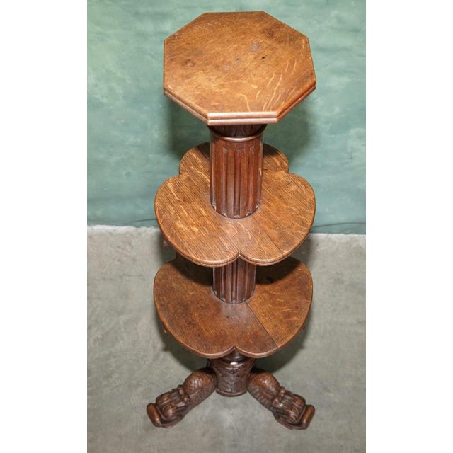 Antique Regency Carved Hardwood 3-Tier Jardinier with Dolphin Supports, 1820 For Sale - Image 9 of 18