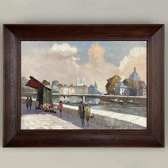 Vintage Framed Oil Painting on Canvas by J. Van Der Berk For Sale - Image 13 of 13