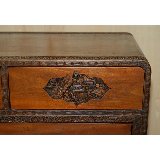 Chinese Hand Carved Chest of Drawers with Detailed Handles For Sale - Image 6 of 18
