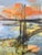 Mid Century Vintage Abstract Impressionist Cityscape Oil on Canvas. Signed Galand For Sale In Philadelphia - Image 6 of 11