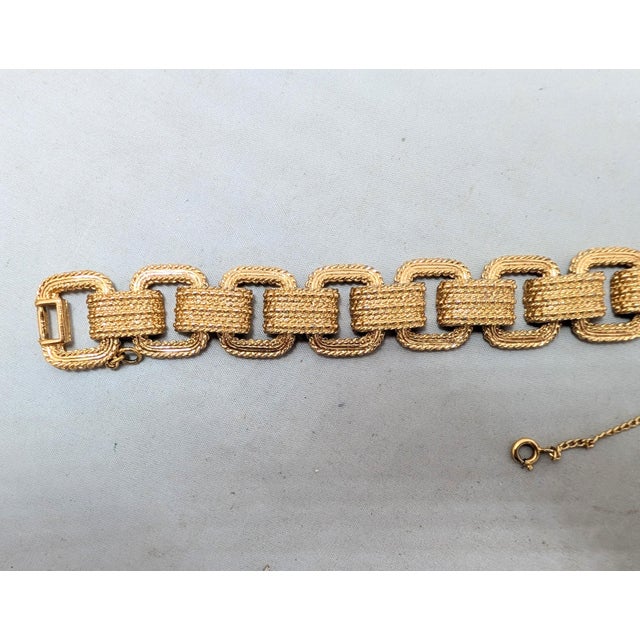 Metal Vintage 1974 Signed Monet Goldtone Link Bracelet For Sale - Image 7 of 7
