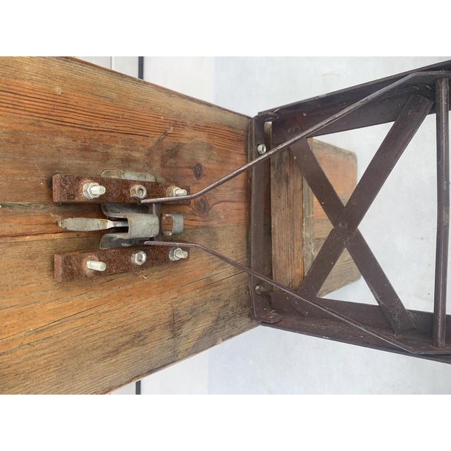 Folding Bench on Metal Legs, 1970s For Sale - Image 3 of 18