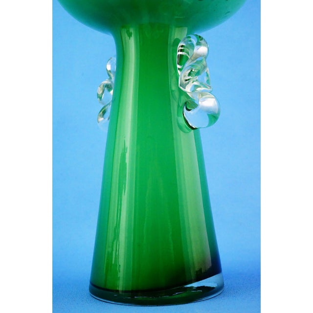 Vintage Green Glass Vase by Jerzy Sluczan-Orkusz for Tarnowiec Glassworks, 1980s For Sale - Image 18 of 18