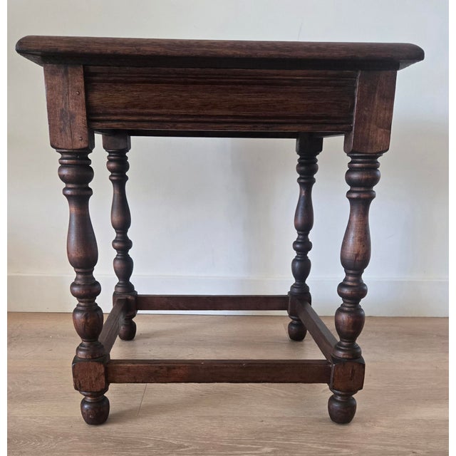 Mission Rare Taylor Tile Side Table | Antique California Arts & Crafts | Antique Oak For Sale - Image 3 of 10
