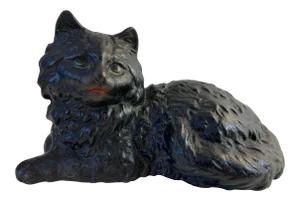 1950 Cast Iron Fireplace Place Door Stop Cat
