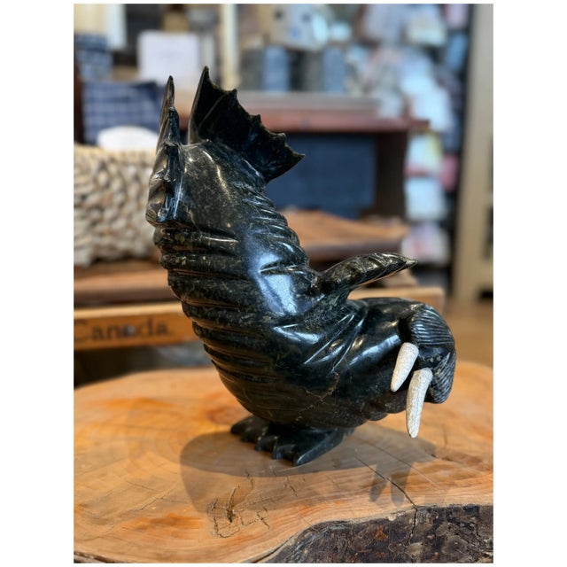 Black 1960s Soapstone Dancing Walrus by Peter Parr 10.5 Inches – Cape Dorset, Nu For Sale - Image 8 of 8