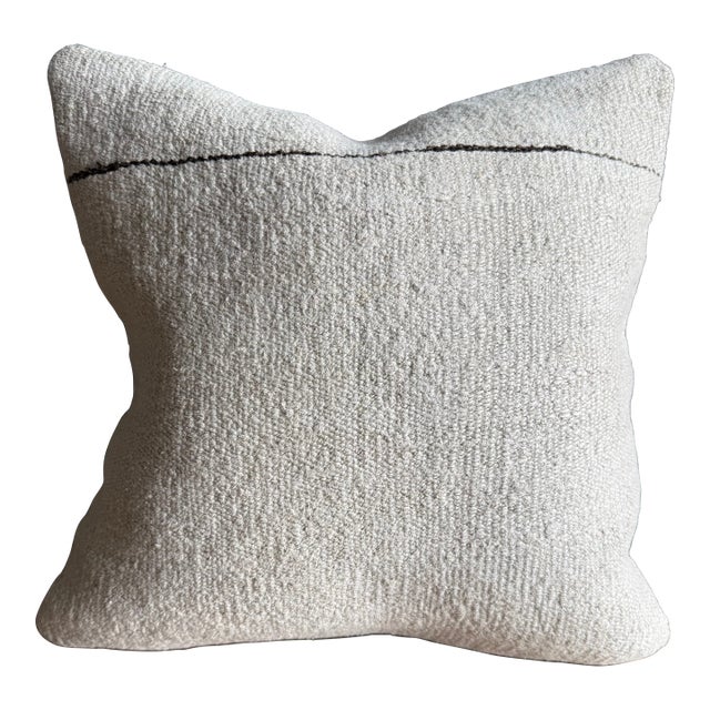 Vintage Rug Pillow Cover With Original Seams For Sale