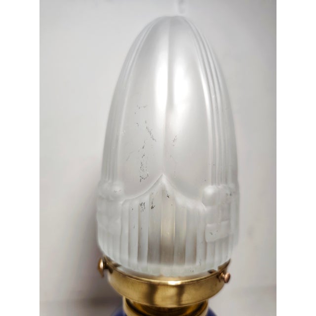 Vintage Spanish Glass Table Lamp, 1940s For Sale - Image 3 of 12
