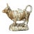Antique Staffordshire Pottery Brown Drip Glaze Figural Cow Creamer For Sale