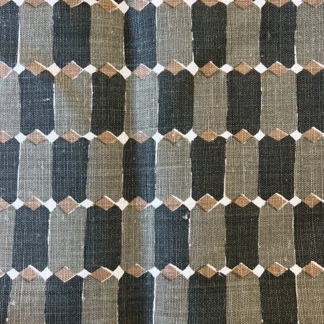 Contemporary McLaurin & Piercy Oxford in Olive Green Heavyweight Linen Fabric Remnant- 3/4 Yard For Sale - Image 3 of 4