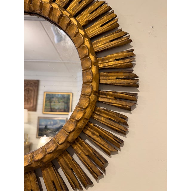 Vintage Sunburst Mirror For Sale - Image 4 of 8
