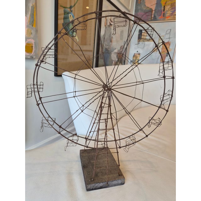 Folk Art Wire Ferris Wheel For Sale - Image 4 of 6