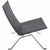 Poul Kjærholm PK22 chair upholstered in black aura leather, and with a frame of brushed spring steel. The chair is from...