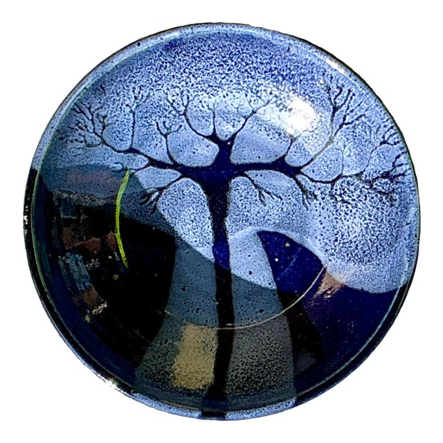 Vintage Boho Studio Pottery Tree Bowl For Sale