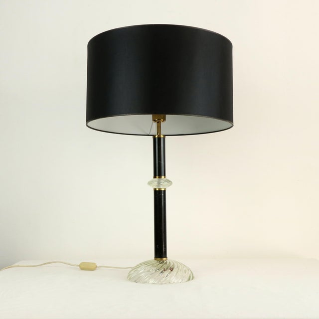 Mid-Century Modern Murano Glass and Alabaster Table Lamp by Tommaso Barbi, 1970s For Sale - Image 3 of 10