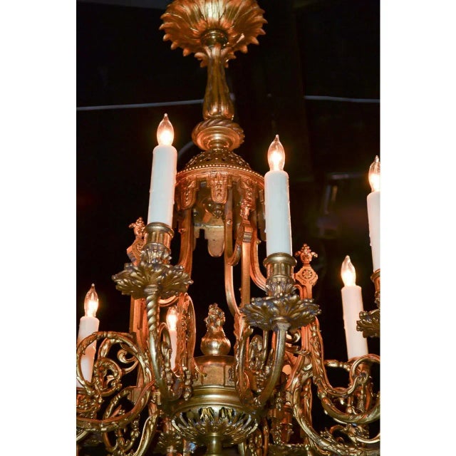 1940s 1940s French Bronze Chandelier For Sale - Image 5 of 8