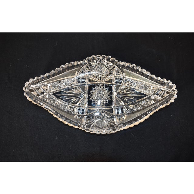 1920s Circa 1920's Cut Glass Serving Dish For Sale - Image 5 of 10