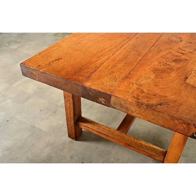 French Provincial French 19th Century Solid Oak Dining-Farm Table For Sale - Image 3 of 12