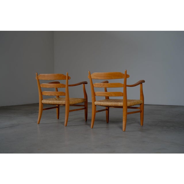 Armchair with Rush Seating, Germany, 1960s For Sale - Image 6 of 13
