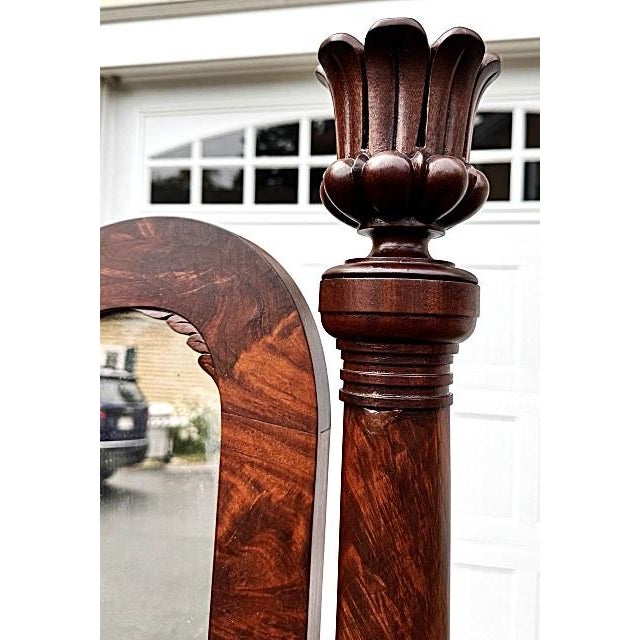 Wood Outstanding Antique Empire Mahogany Mirrored Kneehole Dressing Table or Vanity For Sale - Image 7 of 18