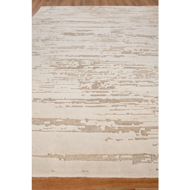Transitional Exquisite Rugs Platinum Hand-Knotted New Zealand Wool & Nettle Fiber Light Beige Rug-12'X15' For Sale - Image 3 of 8