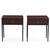A striking pair of contemporary Argentine nightstands, masterfully crafted with rich brown leather-clad cases enclosed...