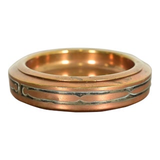 Silver Crest Arts & Crafts Sterling Silver on Bronze Ashtray or Catchall For Sale