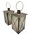 Pair of Neoclassical Style Mixed Metal Large Scale Hurricane Lanterns For Sale - Image 4 of 12