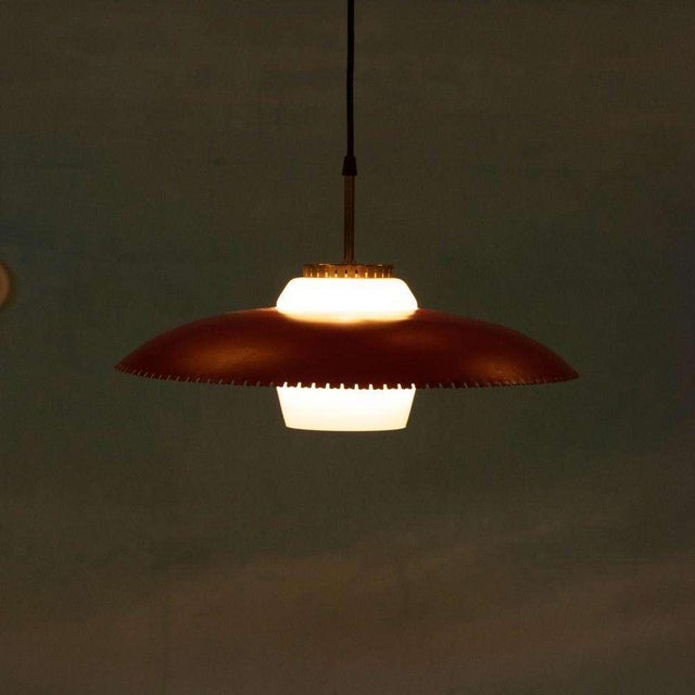 Vintage Opaline Hanging Lamp by Bent Karlby for Lyfa For Sale - Image 9 of 13