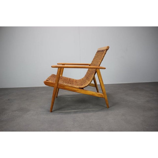 Beige Vintage Rattan Armchair from ULUV, Czechoslovakia, 1960s For Sale - Image 8 of 13