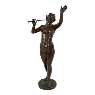 Antique French Art Nouveau Bronze Sculpture Musique by Marcel Debut For Sale