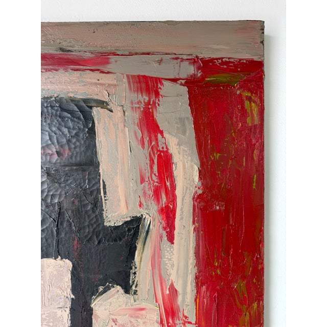 1980s 1980's Richard Brooks “Carbon Frame” Oil & Acrylic Abstract Expressionist Painting For Sale - Image 5 of 10