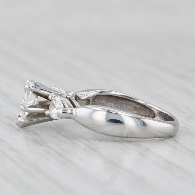 2010s 0.83ctw Diamond Heart Engagement Ring 14k White Gold Size 4.25 For Sale - Image 5 of 8
