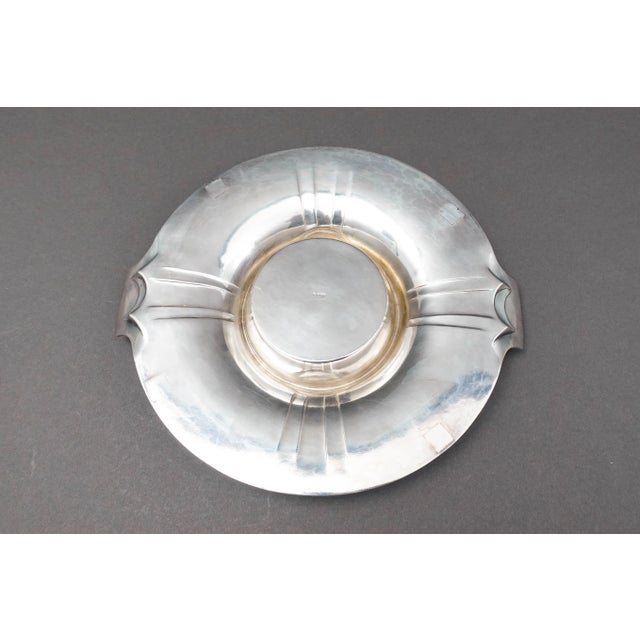 Silver Early 20th Century Christofle France Art Nouveau Gallia Silver Plate Flower Frog Dish Tray For Sale - Image 8 of 12