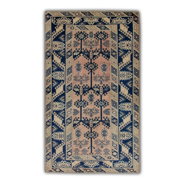 Textile Vintage Turkish Multicolor Handmade Wool Rug Geometric & Floral 4' X 6'11" For Sale - Image 7 of 7